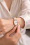 Misky Gold Oval Case Roman Numeral Leather Cream Strap Stylish & Elegant Women's Wristwatch - 5