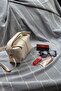 Beige Hand and Shoulder Bag with Lock Detail and Adjustable Strap (Marteniçka Bracelet Is a Gift!) !)) - 3