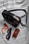 Black Hand and Shoulder Bag with Lock Detail and Adjustable Strap (Marteniçka Bracelet Is a Gift!) !)) - 4