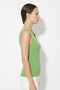 Women's Premium Green Knitwear Body Flexible Full Lycra V-Neck Summer Athlete T-Shirt - 2