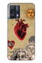Realme 9 Pro Compatible Sun and Heart Collage Pattern Transparent Phone Case