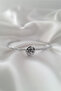 Silver Color Adjustable Tattooed Handcuff Rose Birth Month Flower Bracelet (August)