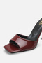 Burgundy Patent Leather 11 cm Heeled Slippers - 7
