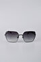 Women's Geometric Metal Framed Gradient Glass Sunglasses Black Gg25Mp3403R01