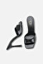 Black Patent Leather 11 cm Heeled Slippers - 6