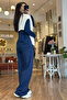 Navy Blue Soft Touch Modal Fabric Tracksuit Set - 3