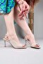 Alagos Karnı Yarık Heeled Shoes Beige - 5