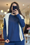 Navy Blue Soft Touch Modal Fabric Tracksuit Set - 4