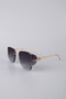 Women's Gold Framed Geometric Smoked Gradient Glass Sunglasses Gg25Mp3402R05 - 2