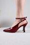 Jaen Ankle Strap Heeled Shoes Bordo - 5