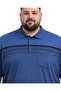 Men's Plus Size Melange Indigo Polo Collar Short Sleeve Block T-Shirt 5Xl-6Xl-7Xl-8Xl - 3