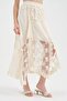 Women's Lace Detailed Linen Blend Design Long Skirt - 2