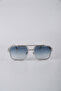 Unisex Silver Frame Square Metal Sunglasses Gg25Mp3415R05