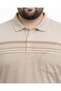 Men's Plus Size Melange Beige Polo Collar Short Sleeve Block T-Shirt 5Xl-6Xl-7Xl-8Xl - 4