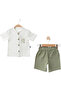 Baby Boy Striped Short Sleeve Shirt-Shorts Summer Set %100 Cotton - 2