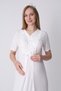 New Season Ecru Summer Premium Lace Detailed Full Length Short Sleeve Dressing Gown Maternity Dressing Gown Nightgown Set - 7