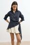 Anthracite Women's Shirt with Handkerchief Detail - 4