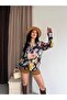 Women's Colorful Floral Patterned Satin Shirt - 4