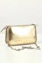 Women's Gold, Bead Detailed Chain Strap Cross Shoulder Bag - 6