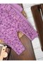 Cotton Floral Patterned Thessaloniki Knitted Velvet Ruffled Baby Girl Jumpsuit - 2