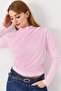 Women's Gathered Side Blouse Pink - 2