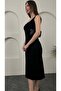 Strappy U-Neck Midi Dress Black Color - 3