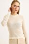 Crew Neck Knitwear Knitted Blouse Ecru