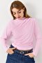 Women's Gathered Side Blouse Pink - 3