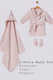 Luxury Baby Bathrobe Set – Embroidered Hooded Baby Bathrobe Set - 3 Pieces - 3