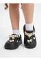 Girl's Comfortable Lightweight Sole Closed-Toe Slipper Sandals with Black Accessories - 5