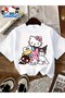 Melody, Kuromi and Frog Patterned. Loose Fit, Round Neck, Children's T-Shirt