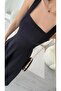 Black Dress with Binding Details - 4
