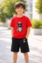 Boy's - Girl's T-Shirt Shorts Set 100% Cotton Summer Comfortable Fit Printed T-Shirt Children's Combination
