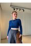 Crew Neck Long Sleeve Basic Crop Blouse - 4