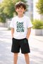 Boy's - Girl's T-Shirt Shorts Set 100% Cotton Summer Comfortable Fit Printed T-Shirt Children's Combination