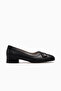Women's Leather Daily Heeled Casual Shoes 26Y D26Ya-7665 Black