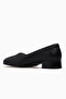 Women's Leather Daily Heeled Casual Shoes 26Y D26Ya-7665 Black - 3