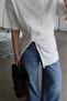 Yandan Ruched and Slit T-Shirt Msy1299 - 2