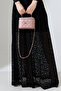 Pudra Pink Mini Box Women's Bag with Quilted Pattern and Cross Chain Strap, Daily Stylish Bag - 5