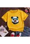 Panda with Glasses Printed 100% Cotton Crew Neck Kids Unisex T-Shirt 5 6 -7 8-9 10 -11 12 Years Old