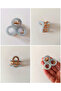 Pearlescent Blue Clover Model Hair Accessory Fashion Brand Latch Buckle 4 cm
