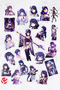 Raiden Genshin Impact Phone Laptop Bullet Journal Adhesive Foil Sticker Pack (21 Pcs)