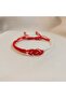 Unisex Red and White Infinity Knot Macrame Fan Bracelet - Handmade Rope Bracelet - 6