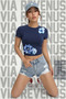 Floral Printed Cotton Lycra Slim Fit Short Sleeve Crew Neck Tee Crop Body