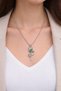 Glow-In-The-Dark Rose Necklace Silver Color Chain Unisex Metal Accessory