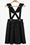 Girl's Ruffled Strap Salopet Skirt - Black (Ages 5-14)