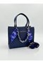 Women's Gold Chain Shawl Detailed Stylish Hand & Shoulder Bag and Wallet Combination Shopper Size: 20 X 25 cm - 8