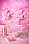 Premium Pink Party Set (5 Metallic Pink + 5 Transparent Balloons + Sequins + Raffia) - 2