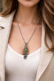 Balon Design Phosphorescent Stone Necklace I Silver Color Chain Unisex Necklace - 2