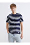 Esvab • Modern & Distinctive Zero Roba Collar Striped Combed Cotton Men's T-Shirt